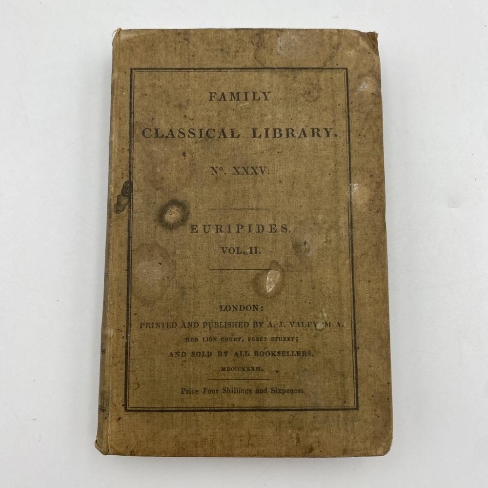 Family Classical Library No‎ XXXV Euripedes 1832 Vol II